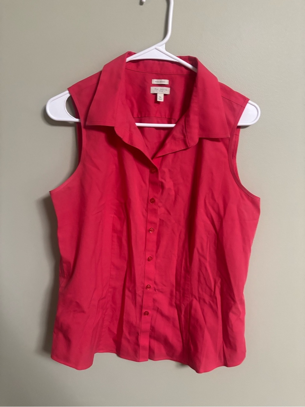 Talbots Perfect Shirt Sleeveless Size Medium Petite Button Down Wrinkle Resist
